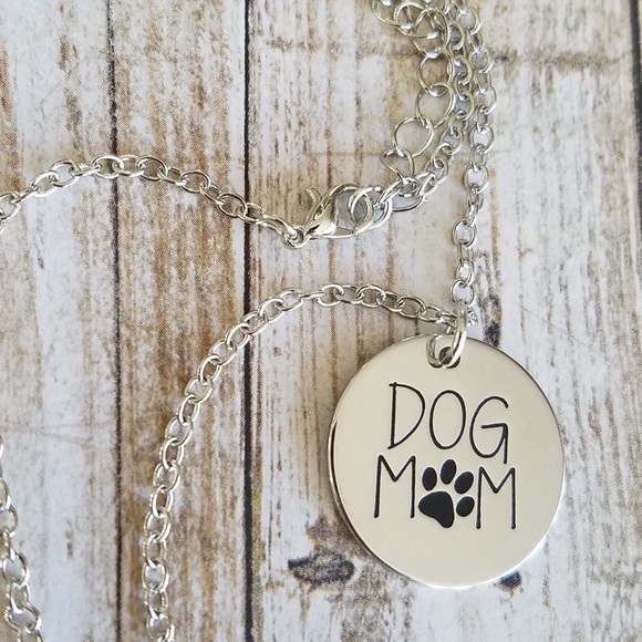 DOG MOM Stamped Necklace - Picture 2 of 7
